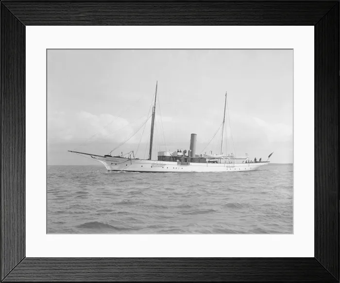 Framed Print : The 70 ton steam yacht Ombra under way, 1914. Creator: Kirk & Sons of Cowes Framed Print : The 70 ton steam yacht Ombra under way, 1914. Creator: Kirk & Sons of Cowes