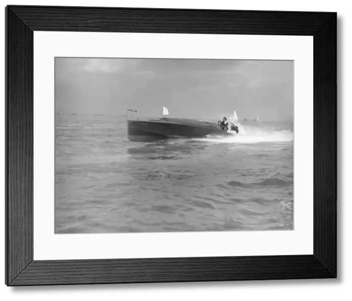 Framed Print : The hydroplane Izme under way, 1913. Creator: Kirk & Sons of Cowes Framed Print : The hydroplane Izme under way, 1913. Creator: Kirk & Sons of Cowes