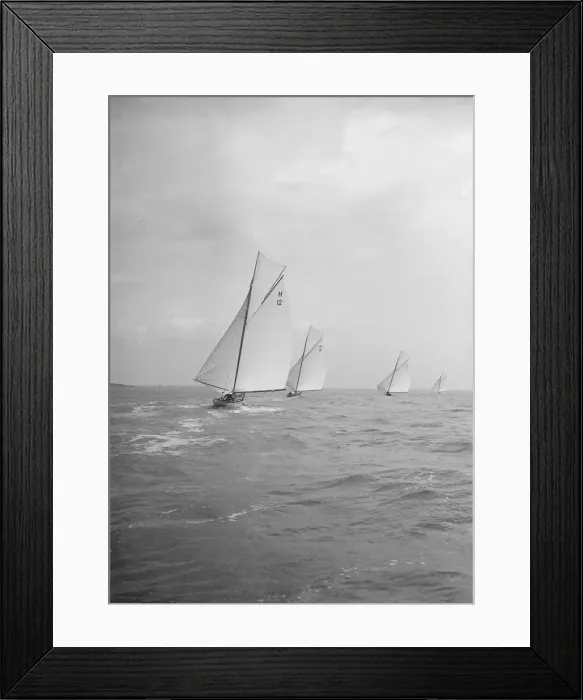 Framed Print : Group of 8 Metres sailing yachts racing downwind, 1913. Creator: Kirk & Sons of Cowes Framed Print : Group of 8 Metres sailing yachts racing downwind, 1913. Creator: Kirk & Sons of Cowes