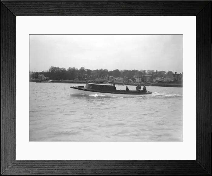 Framed Print : Mitcham 35ft steel motor launch. Creator: Kirk & Sons of Cowes Framed Print : Mitcham 35ft steel motor launch. Creator: Kirk & Sons of Cowes