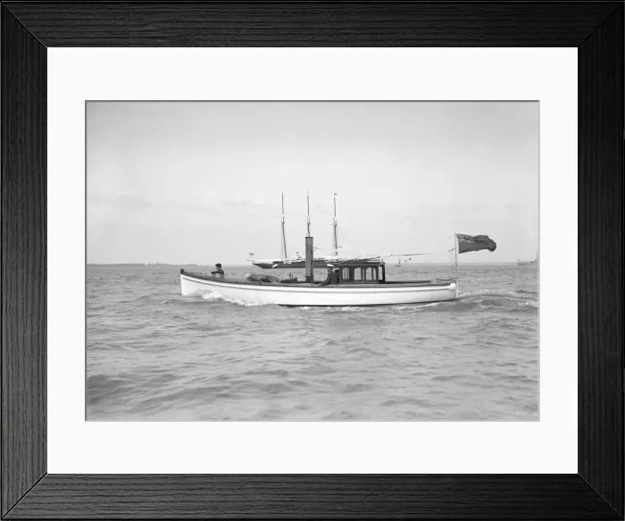 Framed Print : W. White & Sons launch, 1911. Creator: Kirk & Sons of Cowes Framed Print : W. White & Sons launch, 1911. Creator: Kirk & Sons of Cowes