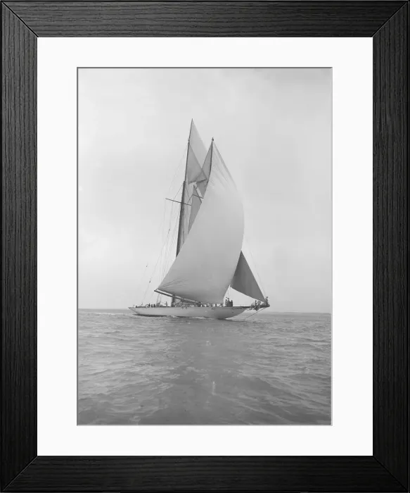Framed Print : The 380 ton A Class schooner Margherita running under spinnaker, 1913. Creator Framed Print : The 380 ton A Class schooner Margherita running under spinnaker, 1913. Creator