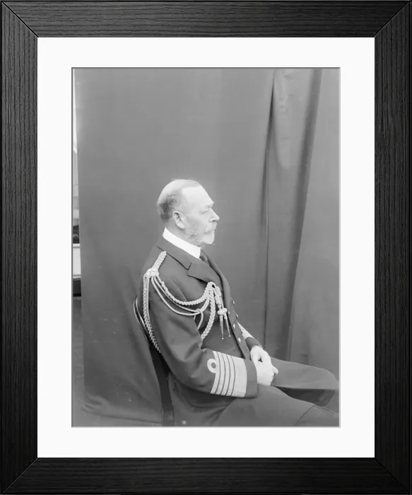 Framed Print : Studio portrait of George V taken aboard HMY Victoria and Albert, c1935. Creator Framed Print : Studio portrait of George V taken aboard HMY Victoria and Albert, c1935. Creator