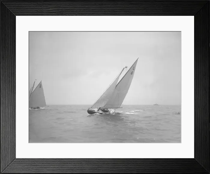 Framed Print : The 6 Metre Class The Whim sailing close-hauled, 1911. Creator: Kirk & Sons of Cowes Framed Print : The 6 Metre Class The Whim sailing close-hauled, 1911. Creator: Kirk & Sons of Cowes