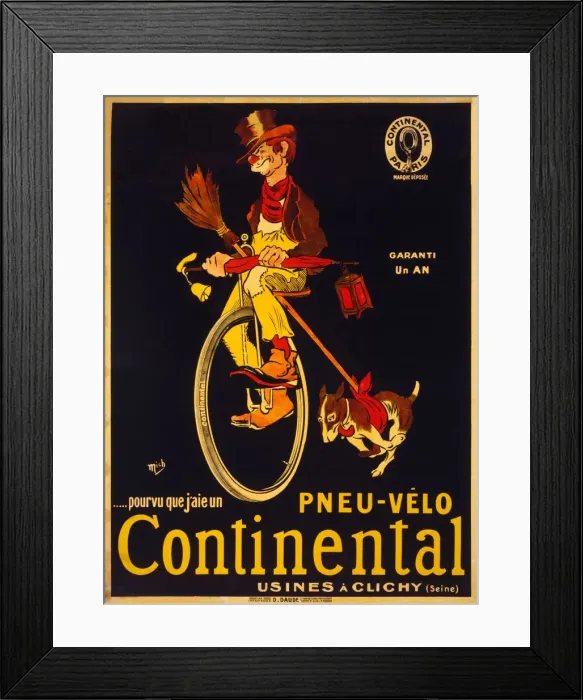 Framed Print : Pourvu que j aie un pneu-velo Continental, c Framed Print : Pourvu que j aie un pneu-velo Continental, c