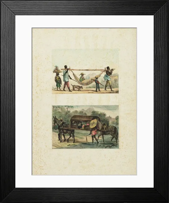 Framed Print : Retour, a la ville, d un proprietaire de chacra, 1835. Creator: Debret, Jean-Baptiste Framed Print : Retour, a la ville, d un proprietaire de chacra, 1835. Creator: Debret, Jean-Baptiste