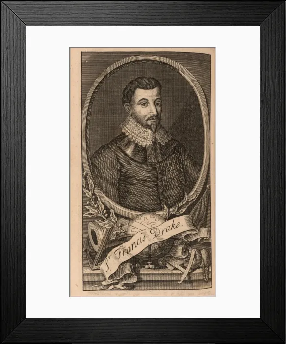 Framed Print : Portrait of Sir Francis Drake, 1741. Creator: Anonymous Framed Print : Portrait of Sir Francis Drake, 1741. Creator: Anonymous