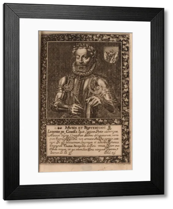Framed Print : Portrait of the poet Luis Vaz de Camoes (c. 1524-1580), 1624. Creator: Faria Framed Print : Portrait of the poet Luis Vaz de Camoes (c. 1524-1580), 1624. Creator: Faria