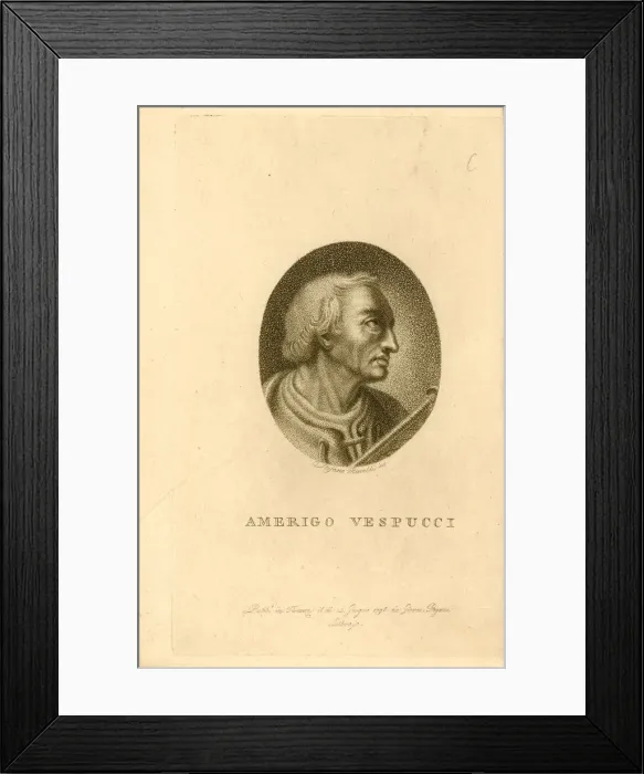 Framed Print : Portrait of Amerigo Vespucci, 1798. Creator: Anonymous Framed Print : Portrait of Amerigo Vespucci, 1798. Creator: Anonymous