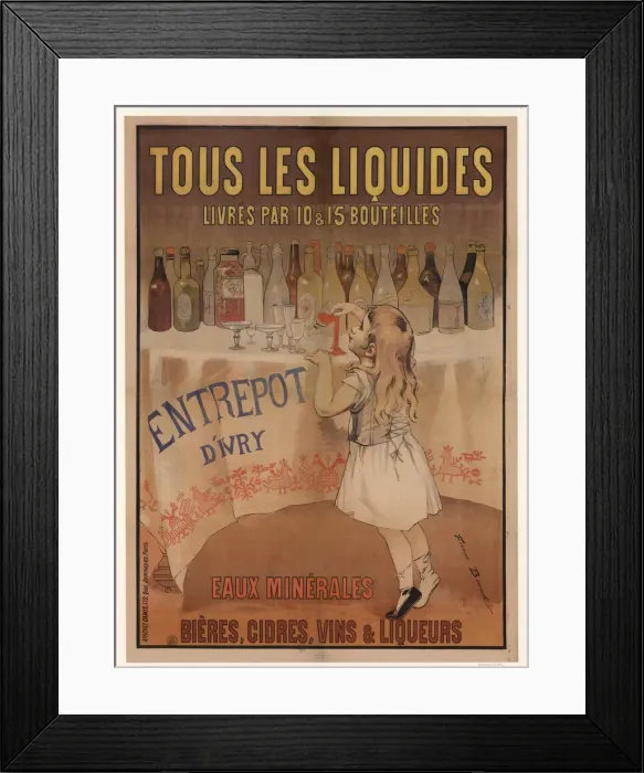 Framed Print : Entrepot d Ivry. Eaux minerales, Bieres, Cidres, Vins & Liqueurs, 1897 Framed Print : Entrepot d Ivry. Eaux minerales, Bieres, Cidres, Vins & Liqueurs, 1897