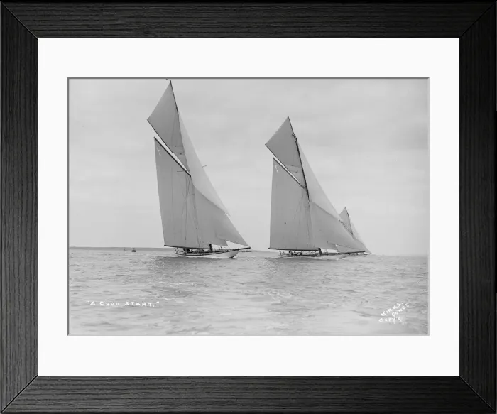 Framed Print : A Good Start: The 19-metre class Norada, Wendula & Mariquita close-hauled, 1911 Framed Print : A Good Start: The 19-metre class Norada, Wendula & Mariquita close-hauled, 1911