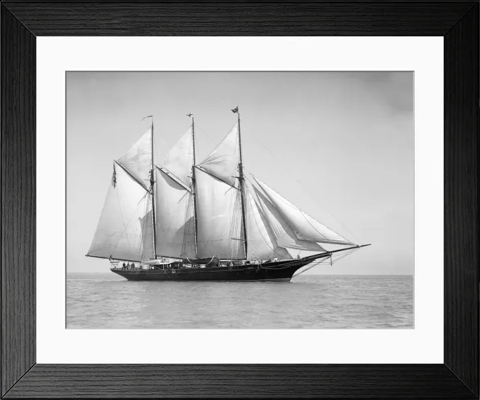 Framed Print : The three-mast auxiliary schooner Invincible, 1911. Creator: Kirk & Sons of Cowes Framed Print : The three-mast auxiliary schooner Invincible, 1911. Creator: Kirk & Sons of Cowes