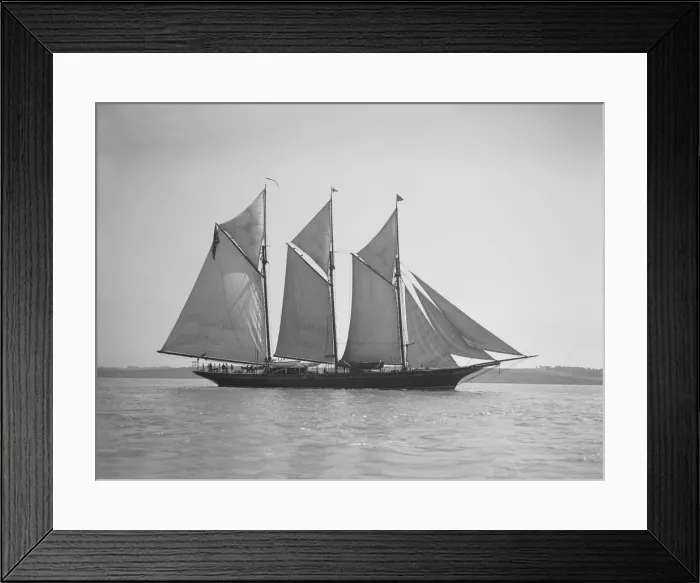 Framed Print : The three-mast auxiliary schooner Invincible, 1911. Creator: Kirk & Sons of Cowes Framed Print : The three-mast auxiliary schooner Invincible, 1911. Creator: Kirk & Sons of Cowes