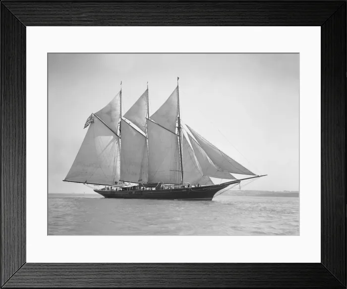 Framed Print : The three-mast auxiliary schooner Invincible, 1911. Creator: Kirk & Sons of Cowes Framed Print : The three-mast auxiliary schooner Invincible, 1911. Creator: Kirk & Sons of Cowes