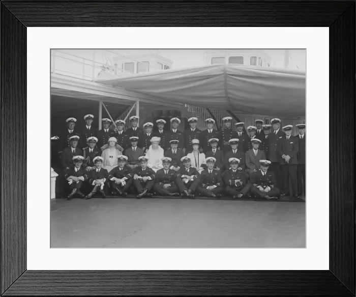 Framed Print : Queen Mary and King George V on board HMY Victoria and Albert, 1932. Creator Framed Print : Queen Mary and King George V on board HMY Victoria and Albert, 1932. Creator