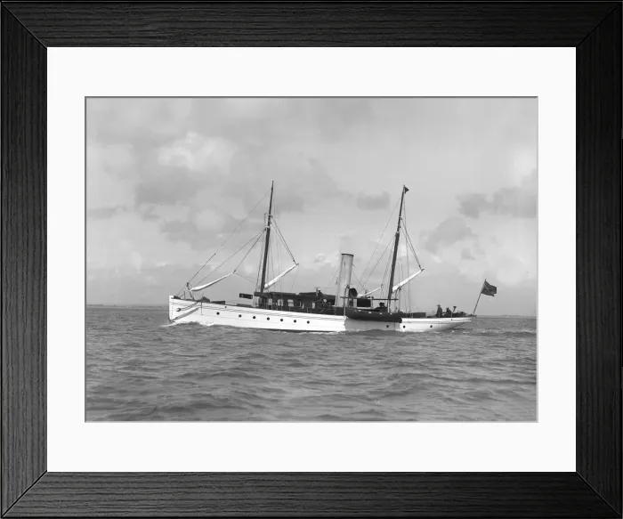 Framed Print : The sailing yacht Saevuna, 1911. Creator: Kirk & Sons of Cowes Framed Print : The sailing yacht Saevuna, 1911. Creator: Kirk & Sons of Cowes