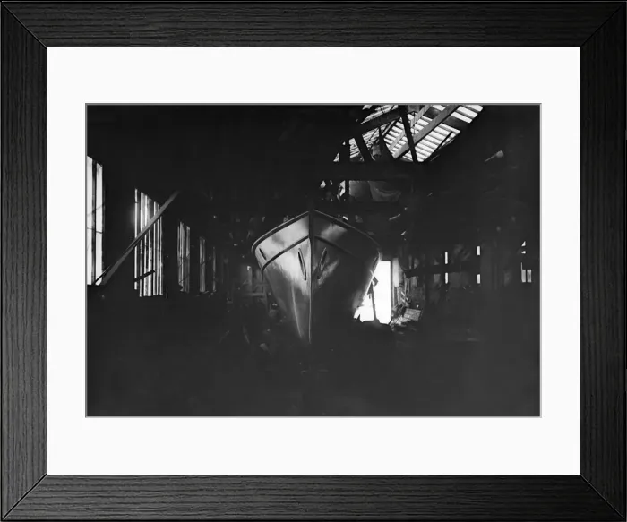 Framed Print : Egyptian motor launch in shed, 1911. Creator: Kirk & Sons of Cowes Framed Print : Egyptian motor launch in shed, 1911. Creator: Kirk & Sons of Cowes