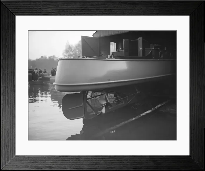 Framed Print : Egyptian motor launch on slipway, view of stern, 1911. Creator: Kirk & Sons of Cowes Framed Print : Egyptian motor launch on slipway, view of stern, 1911. Creator: Kirk & Sons of Cowes