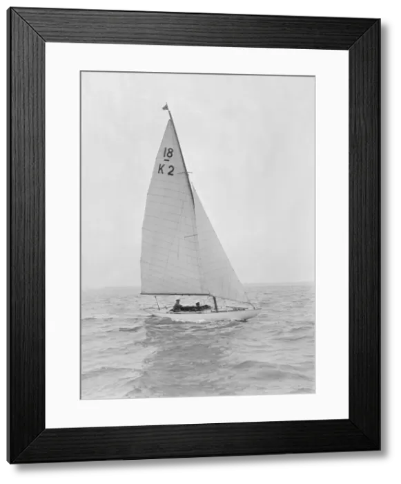 Framed Print : The 18-foot keelboat Prudence (K2) under sail, 1922. Creator: Kirk & Sons of Cowes Framed Print : The 18-foot keelboat Prudence (K2) under sail, 1922. Creator: Kirk & Sons of Cowes