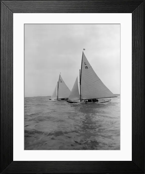 Framed Print : The 6 Metre Sioma and Ejnar racing upwind, 1912. Creator: Kirk & Sons of Cowes Framed Print : The 6 Metre Sioma and Ejnar racing upwind, 1912. Creator: Kirk & Sons of Cowes