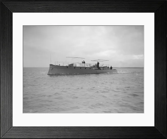 Framed Print : Egyptian motor launch under way, 1911. Creator: Kirk & Sons of Cowes Framed Print : Egyptian motor launch under way, 1911. Creator: Kirk & Sons of Cowes