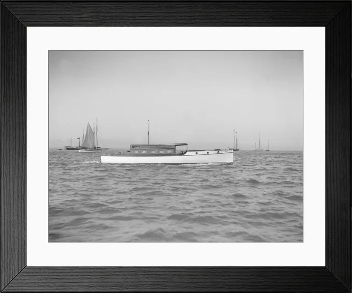 Framed Print : The motor launch Cygnet under way, 1912. Creator: Kirk & Sons of Cowes Framed Print : The motor launch Cygnet under way, 1912. Creator: Kirk & Sons of Cowes