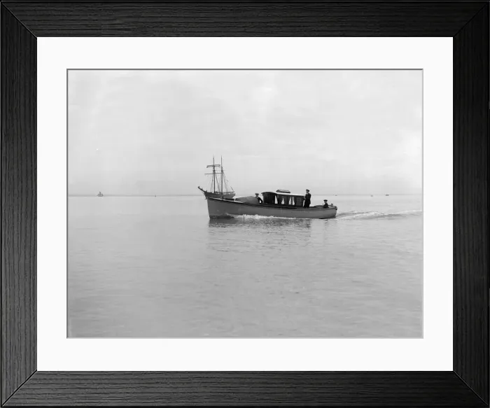Framed Print : Mitcham cabin cruiser, 1914. Creator: Kirk & Sons of Cowes Framed Print : Mitcham cabin cruiser, 1914. Creator: Kirk & Sons of Cowes