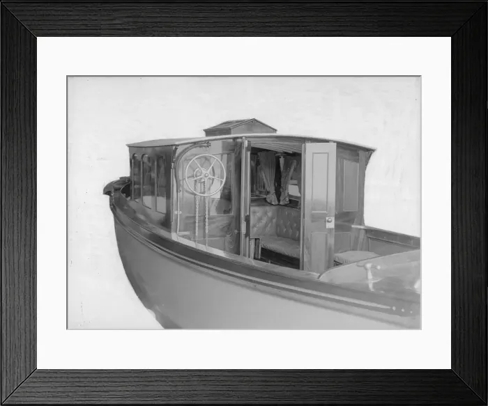 Framed Print : Mitcham cabin cruiser internal view, 1914. Creator: Kirk & Sons of Cowes Framed Print : Mitcham cabin cruiser internal view, 1914. Creator: Kirk & Sons of Cowes
