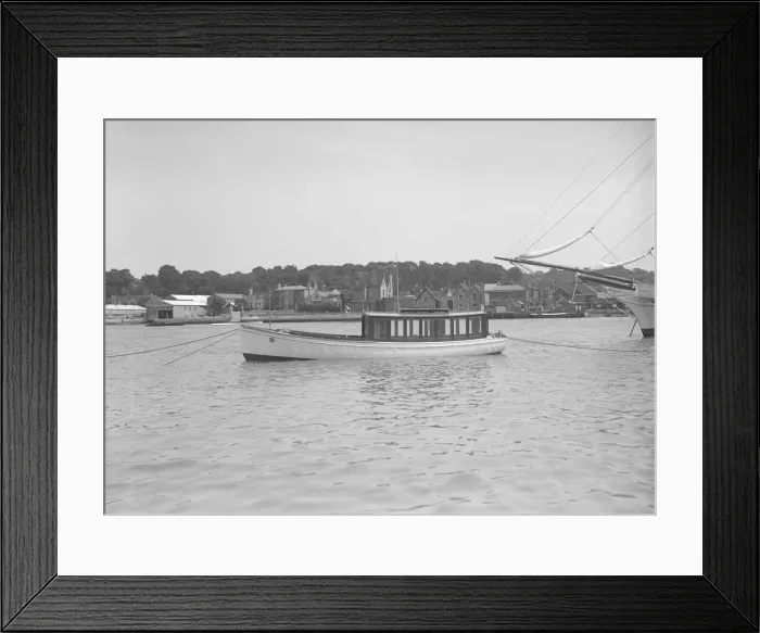Framed Print : Mitcham motor launch, 1911. Creator: Kirk & Sons of Cowes Framed Print : Mitcham motor launch, 1911. Creator: Kirk & Sons of Cowes