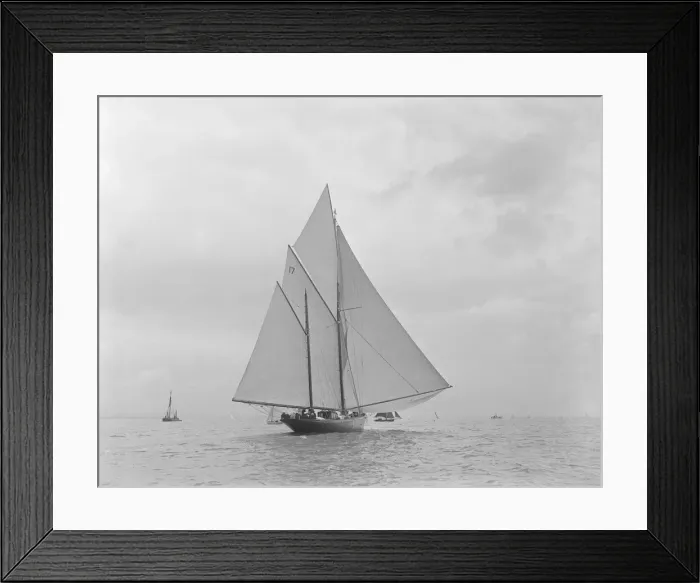 Framed Print : The 32 metre ketch Joyette running downwind, 1922. Creator: Kirk & Sons of Cowes Framed Print : The 32 metre ketch Joyette running downwind, 1922. Creator: Kirk & Sons of Cowes