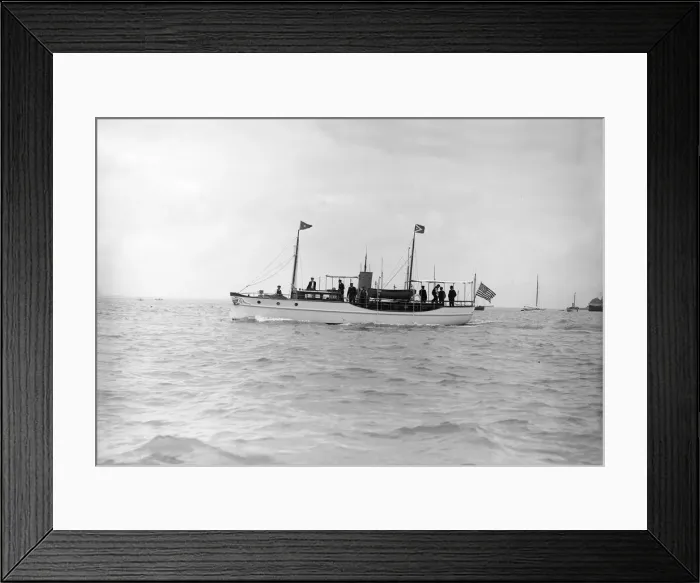 Framed Print : The steam yacht Yvonne under way, 1913. Creator: Kirk & Sons of Cowes