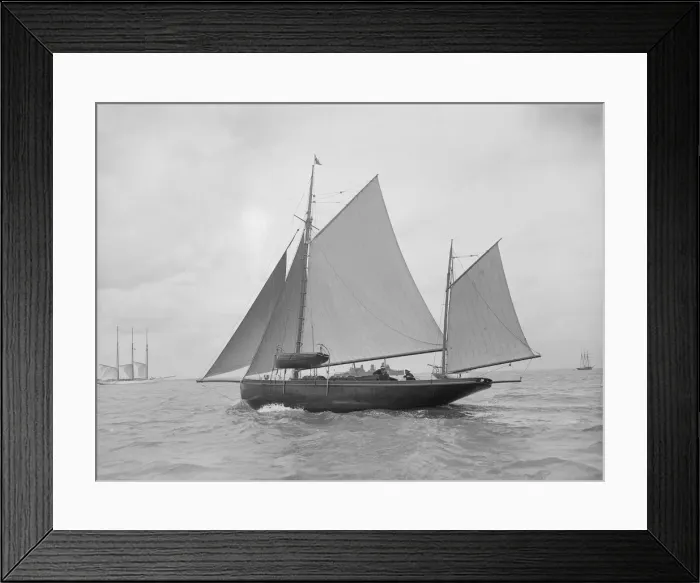 Framed Print : The yawl Moosk under way, 1912. Creator: Kirk & Sons of Cowes Framed Print : The yawl Moosk under way, 1912. Creator: Kirk & Sons of Cowes