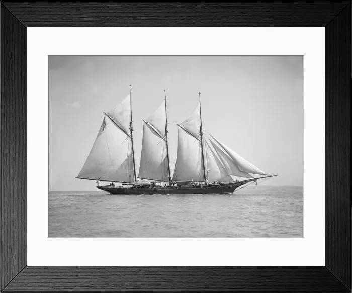 Framed Print : The three-mast auxiliary schooner Invincible, 1911. Creator: Kirk & Sons of Cowes Framed Print : The three-mast auxiliary schooner Invincible, 1911. Creator: Kirk & Sons of Cowes