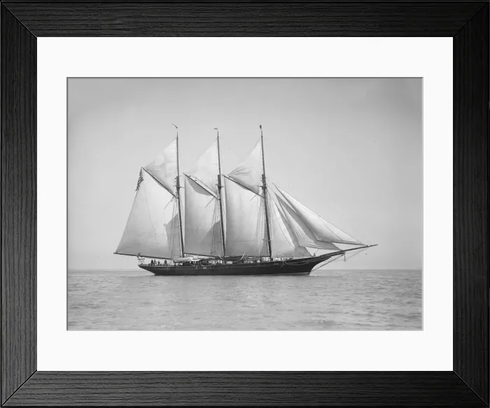 Framed Print : The three-mast auxiliary schooner Invincible, 1911. Creator: Kirk & Sons of Cowes Framed Print : The three-mast auxiliary schooner Invincible, 1911. Creator: Kirk & Sons of Cowes