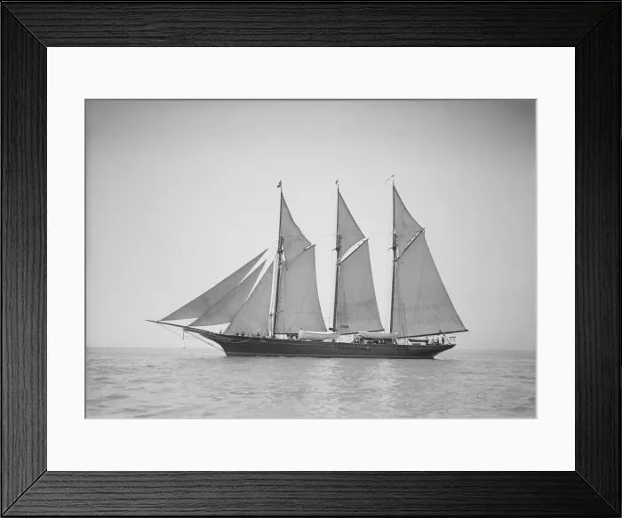 Framed Print : The three-mast auxiliary schooner Invincible, 1911. Creator: Kirk & Sons of Cowes Framed Print : The three-mast auxiliary schooner Invincible, 1911. Creator: Kirk & Sons of Cowes