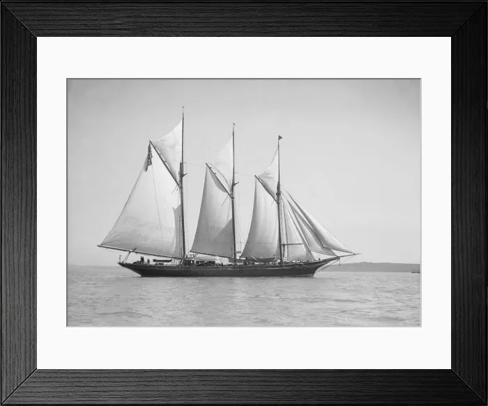 Framed Print : The three-mast auxiliary schooner Invincible, 1911. Creator: Kirk & Sons of Cowes Framed Print : The three-mast auxiliary schooner Invincible, 1911. Creator: Kirk & Sons of Cowes