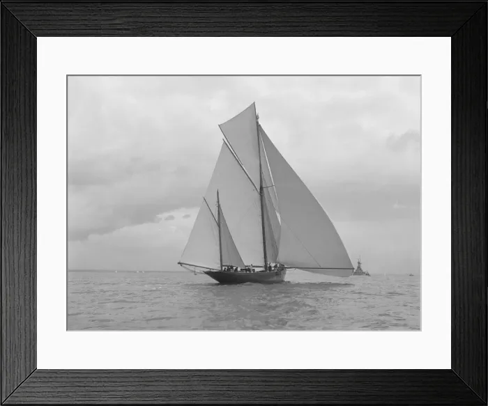 Framed Print : The yawl Harbinger running downwind, 1922. Creator: Kirk & Sons of Cowes Framed Print : The yawl Harbinger running downwind, 1922. Creator: Kirk & Sons of Cowes
