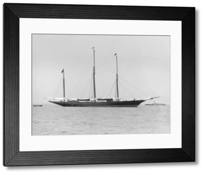 Framed Print : The three mast auxiliary sailing yacht Utopia at anchor, 1913 Framed Print : The three mast auxiliary sailing yacht Utopia at anchor, 1913