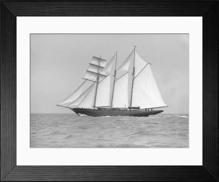 Framed Print : The auxiliary schooner La Cigale sailing close-hauled, 1913. Creator: Kirk & Sons of Cowes Framed Print : The auxiliary schooner La Cigale sailing close-hauled, 1913. Creator: Kirk & Sons of Cowes