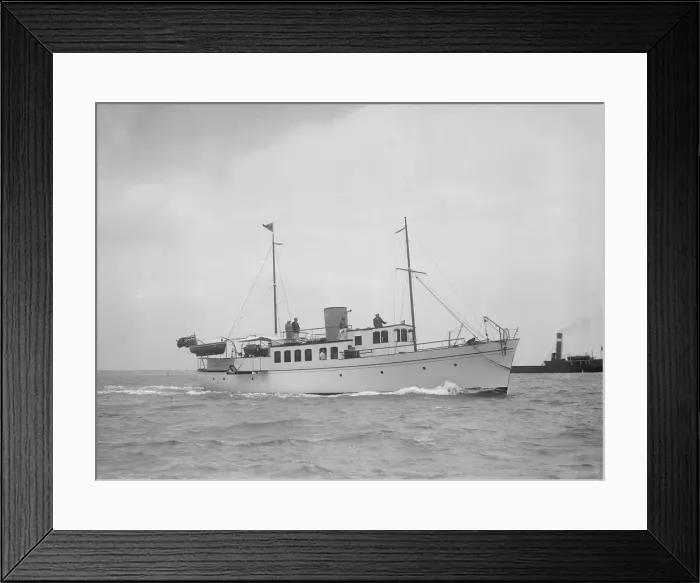 Framed Print : The 71 ton motor yacht Romana under way, 1936. Creator: Kirk & Sons of Cowes Framed Print : The 71 ton motor yacht Romana under way, 1936. Creator: Kirk & Sons of Cowes