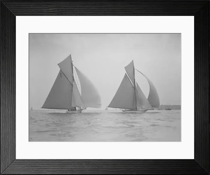Framed Print : Ostara & Mariska running downwind under full sail, 1911 Framed Print : Ostara & Mariska running downwind under full sail, 1911