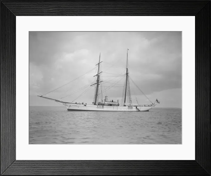 Framed Print : The schooner Francisca at anchor, 1911. Creator: Kirk & Sons of Cowes Framed Print : The schooner Francisca at anchor, 1911. Creator: Kirk & Sons of Cowes