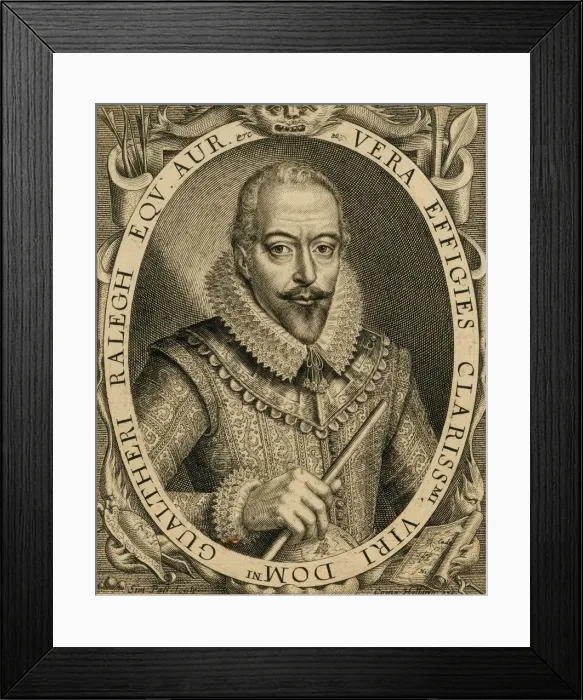 Framed Print : Portrait of Sir Walter Raleigh, 1596. Creator: Anonymous Framed Print : Portrait of Sir Walter Raleigh, 1596. Creator: Anonymous