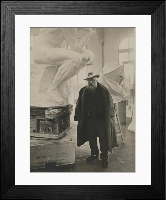 Framed Print : Auguste Rodin in his studio. Creator: Anonymous Framed Print : Auguste Rodin in his studio. Creator: Anonymous