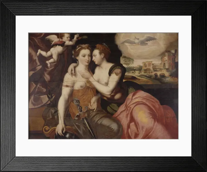 Framed Print : La Justice et la Paix (Justice and Peace), c. 1560. Creator: Anonymous Framed Print : La Justice et la Paix (Justice and Peace), c. 1560. Creator: Anonymous