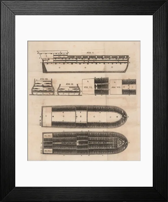 Framed Print : Diagram of a slave ship, 1821. Creator: Anonymous Framed Print : Diagram of a slave ship, 1821. Creator: Anonymous