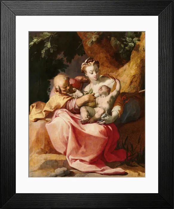 Framed Print : The Rest on the Flight into Egypt, 1592. Creator: Bloemaert, Abraham (1566-1651) Framed Print : The Rest on the Flight into Egypt, 1592. Creator: Bloemaert, Abraham (1566-1651)