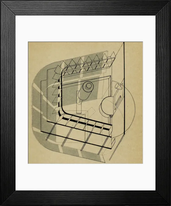 Framed Print : U-Theatre. From The stage at the Bauhaus (Die Bühne im Bauhaus), 1925. Creator: Molnar Framed Print : U-Theatre. From The stage at the Bauhaus (Die Bühne im Bauhaus), 1925. Creator: Molnar