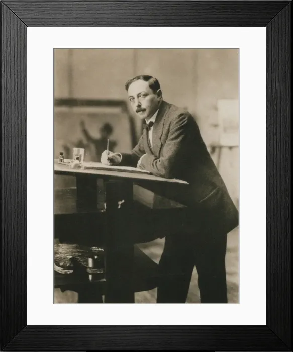 Framed Print : Portrait of Thomas Theodor Heine (1867-1948) in his studio, c. 1913. Creator: Anonymous Framed Print : Portrait of Thomas Theodor Heine (1867-1948) in his studio, c. 1913. Creator: Anonymous