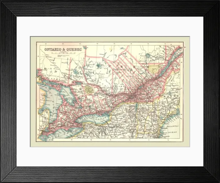 Framed Print : Map of Ontario and Quebec, 1902. Creator: Unknown
